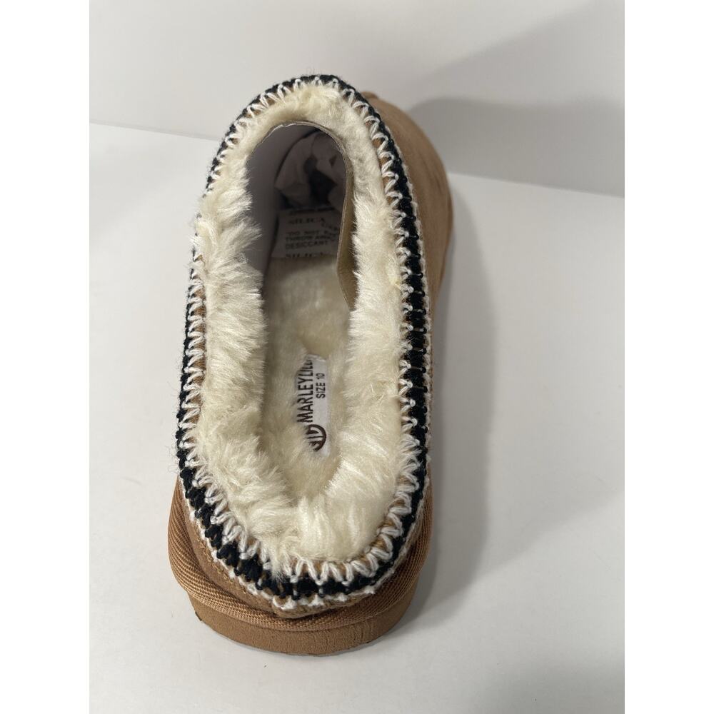 MarleyLilly Moccasins Brown Comfy House Slippers Faux Fur Women’s Size 10 - Picture 4 of 9